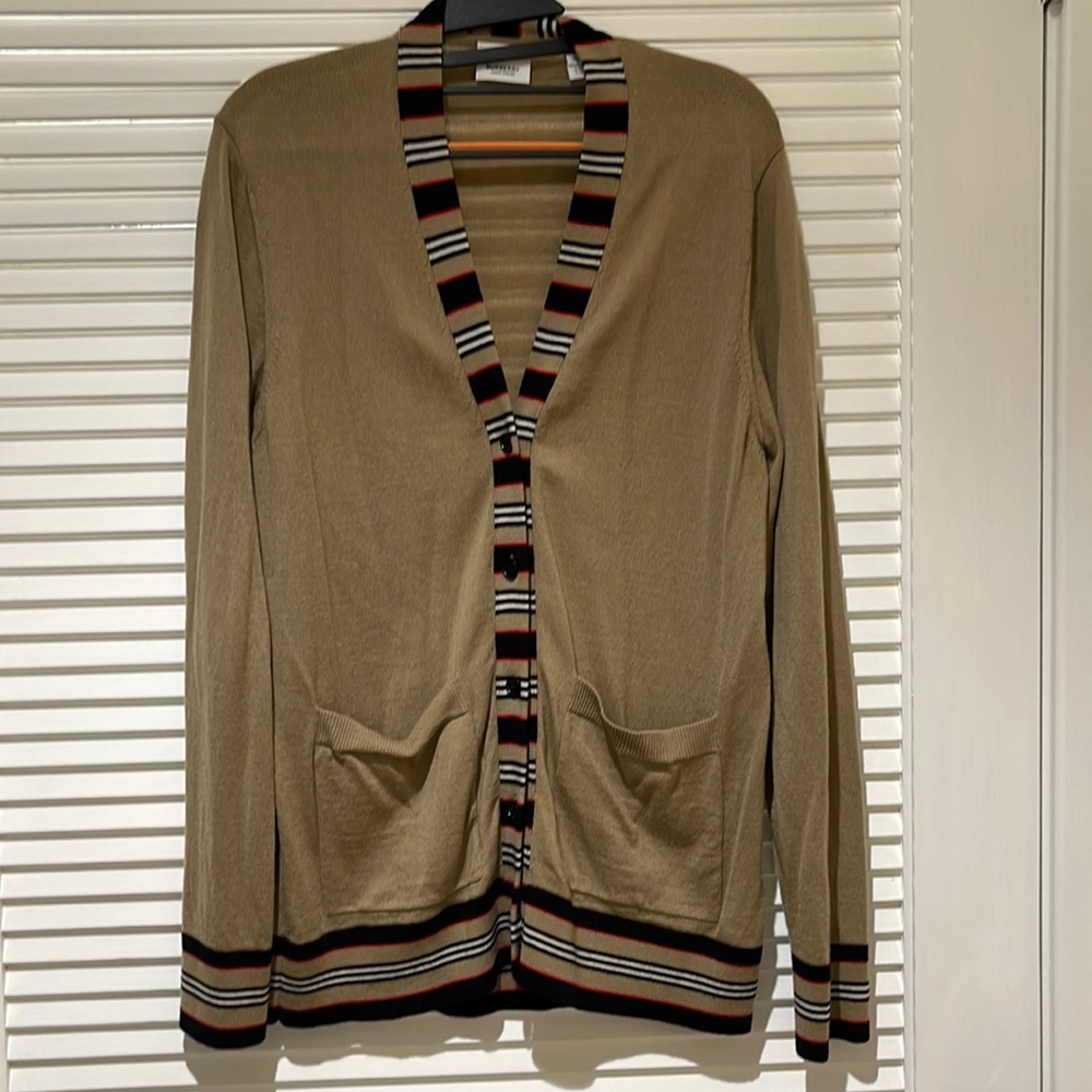 Beige Icon Stripe Cauca Cardigan